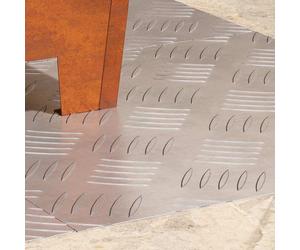 vidaXL Checker Plates 4 pcs Silver 40 x 40 cm Aluminium