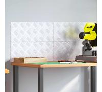 vidaXL Checker Plates 4 pcs Silver 50 x 20 cm Aluminium