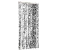 vidaXL Fly Curtain Grey and Black and White 90x220 cm Chenille