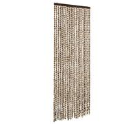 vidaXL Fly Curtain Beige and Brown 90x200 cm Chenille