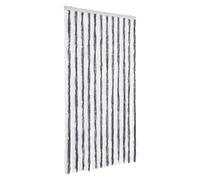 vidaXL Chenille Fly Curtain-Door Insect Blind for Privacy & Insulation, Soft Strands, Easy Clean, Grey-White, 100x200 cm