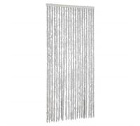 vidaXL Chenille Fly Curtain Door Screen 90x200cm - Barrier, Grey, Easily Washable, Privacy & Insulation Features