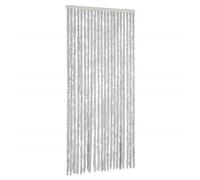 vidaXL Chenille Fly Curtain Door Screen 90x200cm - Insect Barrier, Grey, Easily Washable, Privacy & Insulation Features