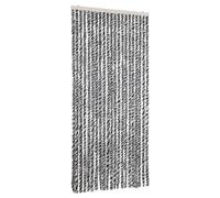 vidaXL Chenille Fly Curtain Screen - Insect/Mosquito Barrier, Easy Clean, Privacy & Insulation, Grey/Black/White, 90x200cm