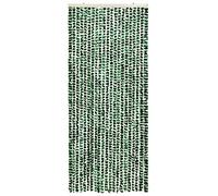 vidaXL Chenille Insect Curtain - Durable Doorway Bug Screen/Privacy Blind, Green/White, 56x185 cm, Includes Hooks for Easy Installation