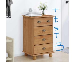 vidaXL Chest of Drawer ASKIM Brown 45.8 x 40 x 79 cm Solid Pine Wood