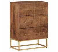 vidaXL Chest of Drawers 55x30x76 cm Solid Wood Mango and Iron