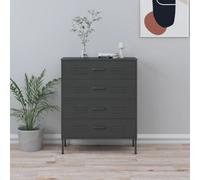 Vidaxl Chest Of Drawers Anthracite 80X35X101.5 Cm Steel
