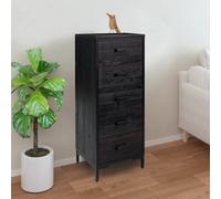 Vidaxl Chest Of Drawers Black 42X35X110 Cm Solid Pinewood Chests Of Drawers