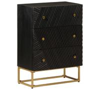 vidaXL Chest of Drawers Cabinet Sideboard Black Solid Wood Mango and Iron