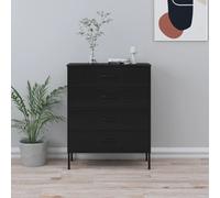 Vidaxl Chest Of Drawers Black 80X35X101.5 Cm Steel Chests Of Drawers