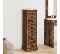 vidaXL Chest of Drawers with Drawers, Brown, 35.5 x 30 x 100 cm, Solid Teak, Living Room, Rectangular, Vintage Style, Durable Material, Lots of Storage Space for Your Home and Practical Organisational