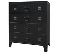 Vidaxl Chest Of Drawers Metal Industrial Style 78X40X93 Cm Black