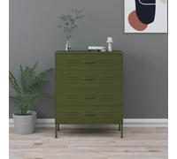 vidaXL Chest of Drawers Olive Green 80x35x101.5 cm Steel