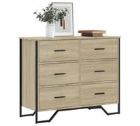 Vidaxl Chest Of Drawers Sonoma Oak 91X35.5X74.5 Cm Engineered Wood