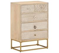 vidaXL Chest of Drawers Storage Cabinet Sideboard Solid Wood Mango and Iron