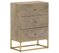 vidaXL Chest of Drawers Storage Cabinet Sideboard Solid Wood Mango and Iron