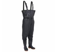 vidaXL Chest Waders with Boots and Belt Black Size 43