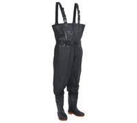 vidaXL Chest Waders with Boots and Belt Black Size 45