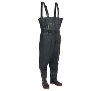 vidaXL Chest Waders with Boots and Belt - Waterproof Fishing/Hunting Wader, PVC Coated Polyester, Adjustable, Water-, Black, Size 38