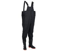 vidaXL Chest Waders with Boots Black Size 38