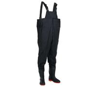 vidaXL Chest Waders with Boots Black Size 45