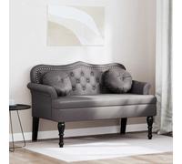 vidaXL Chesterfield Bench Grey 120.5 x 65 x 75 cm Faux Leather