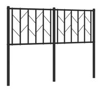 vidaXL Chic Style Metal Headboard for Bedroom - Black, Steel Construction, 120 cm Bed Frame Accessory, Secure Legs Structure, Back Support