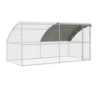 vidaXL Chicken Cage 2 pcs Silver 400 x 200 x 200 cm Steel and PE, Garden and Terrace, Modern Chicken House, Durable Outdoor Poultry Enclosure, Minimalist Pet Shelter, Stylish Fowl Habitat