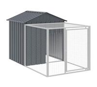 vidaXL Chicken Cage and Run - Galvanised Steel Construction in Anthracite Colour with Mesh Design and Convenient Access, Perfect for Training and Exercise