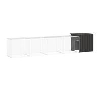 vidaXL Chicken Cage Anthracite 500x91x100 cm Galvanised Steel