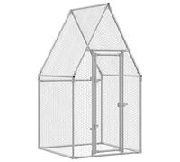 vidaXL Chicken Cage Silver 100x100x190 cm Galvanised Steel