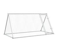 vidaXL Chicken Cage - Galvanised Steel Poultry Enclosure with Water- Roof, Lockable Door, and Spacious Design, 200x105x91 cm, Silver