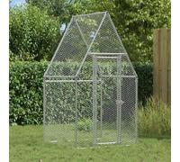 vidaXL Galvanised Steel Chicken Cage 100x100x190 cm - Weather- Roof, Lockable Security, Spacious Design for Poultry and Small Animals