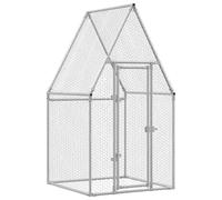 vidaXL Chicken Cage Silver 100x100x190 cm Galvanised Steel, Silver