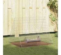 Chicken Cage Silver Galvanised Steel Enclosure Outdoor Habitat Garden vidaXL