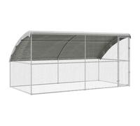 vidaXL Chicken Cage Silver 400 x 200 x 198.5 cm Galvanised Steel