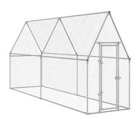 vidaXL Chicken Cage Silver 400x100x190 cm Galvanised Steel