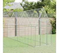 vidaXL Chicken Cage Silver 400x100x190 cm Galvanised Steel