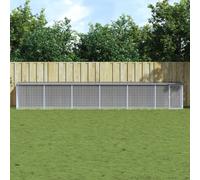 (light grey, 603 x 98 x 90 cm) vidaXL Chicken Cage Farm Chicken Coop with Roof Anthracite Galvanised Steel