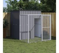 vidaXL Chicken Cage with Run Anthracite 165x251x181 cm Galvanised Steel
