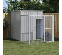vidaXL Chicken Cage with Run Light Grey 165x251x181 cm Galvanised Steel, Grey