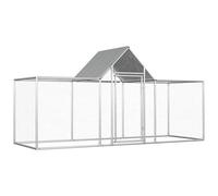 vidaXL Chicken Coop 3x1x1.5 m Galvanised Steel, Silver