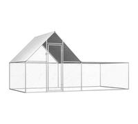 vidaXL Chicken Coop 4x2x2 m Galvanised Steel UK HOT