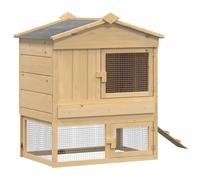 vidaXL Chicken Coop Brown 75 x 60 x 89 cm Solid Pine Wood, Garden and Terrace, M