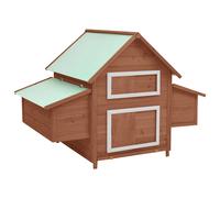 vidaXL Chicken Coop Mocha and White 152x96x110 cm Solid Firwood, Brown