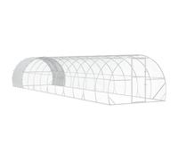 vidaXL Chicken Coop Silver 1200 x 300 x 200 cm Galvanised Steel