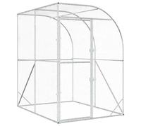 vidaXL Chicken Coop Silver 200 x 100 x 215 cm Galvanised Steel