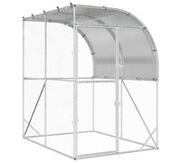 vidaXL Chicken Coop Silver 200 x 150 x 215 cm Galvanised Steel