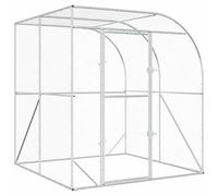 vidaXL Chicken Coop Silver 200 x 200 x 215 cm Galvanised Steel